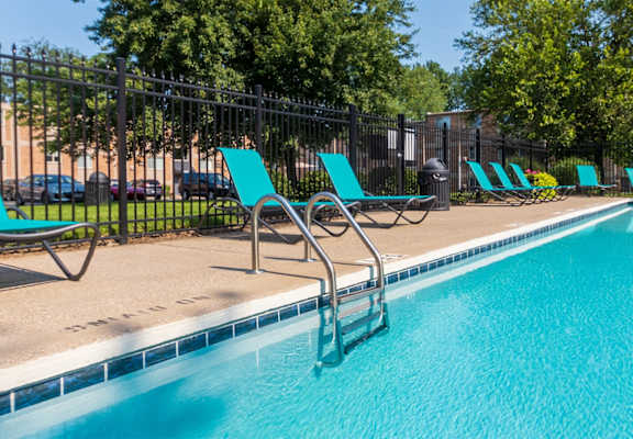 This is a photo of the pool area at Red Bank Reserve in Cincinnati, Ohio.