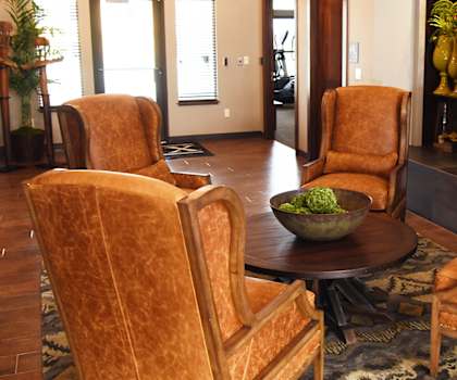 Lounge Area With Fireplace at The Brix Apartments, Washington, 99037