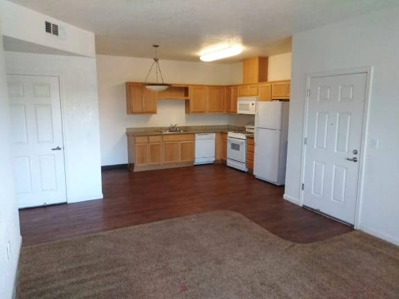 Open Living Room/Kitchen with appliances