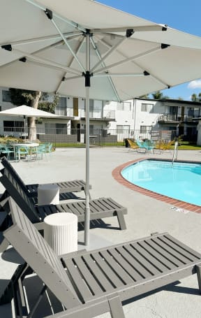 a view of the pool at the apartments at Latitude Apartments at Mission Valley, San Diego, 92120