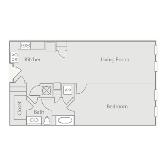a floor plan of a living room and a bedroom
