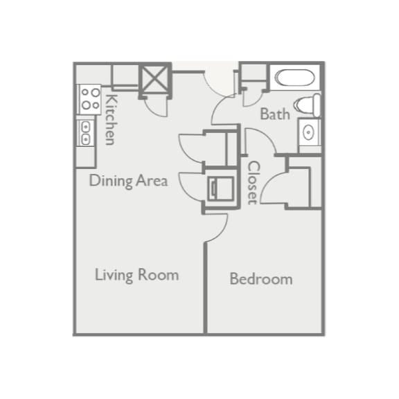 a floor plan of a house with a bedroom and a living room