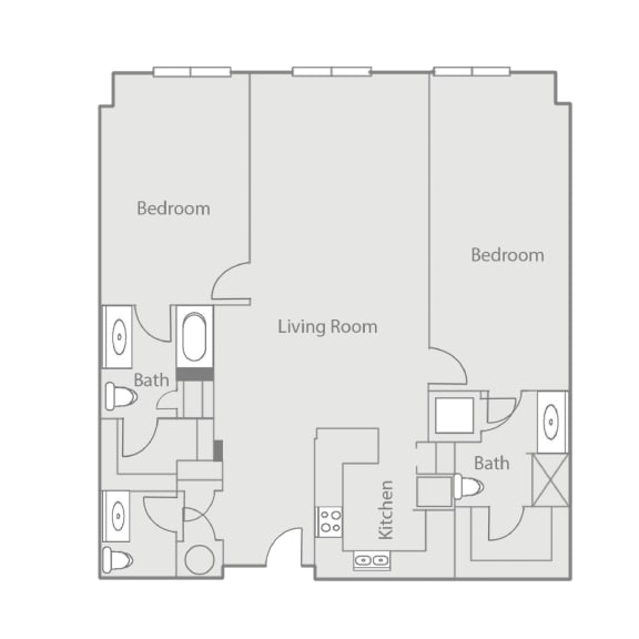 a floor plan of a 1 bedroom apartment