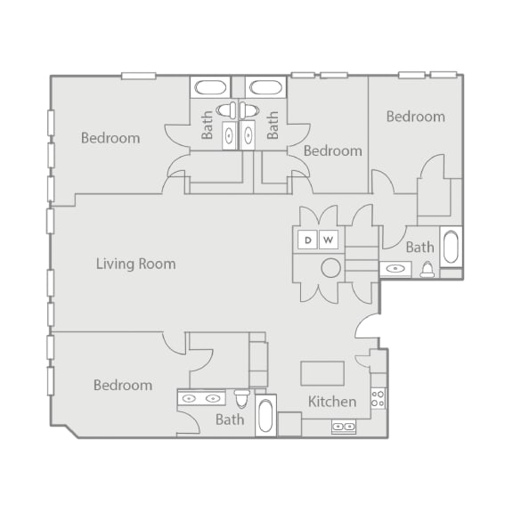 a floor plan of a living room and a bedroom