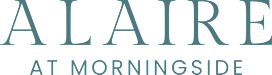 A black and white image with the words ALAIRE at MORNINGSIDE.