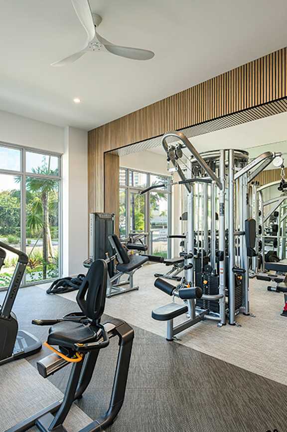 Fitness center at Treo Apartments in Fort Lauderdale FL
