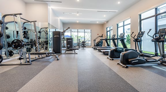 Gym at Marquee Square Apartments in Seminole Heights Tampa FL