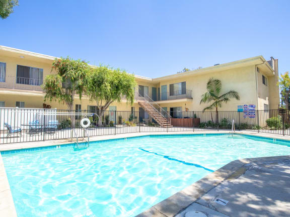 the swimming pool at the falls at rollins apartments tx
