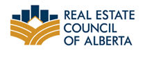 The image is a logo of the Real Estate Council of Alberta.