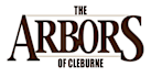 The image features the text "The Arbors of Cleburne" in bold, black and white lettering.