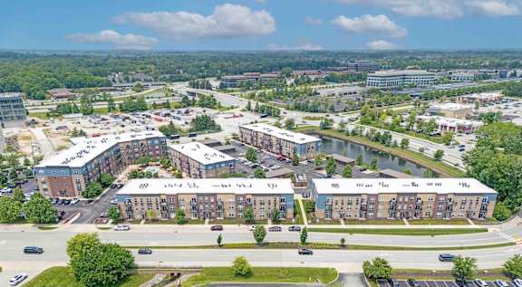 Drone View at Penn Circle, Carmel, 46032