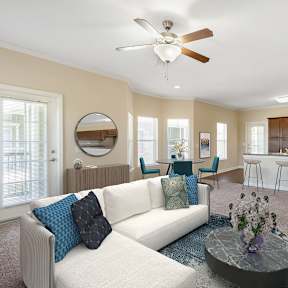 Living room with White Couch 