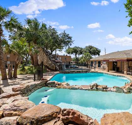 take a dip in the resort style pool