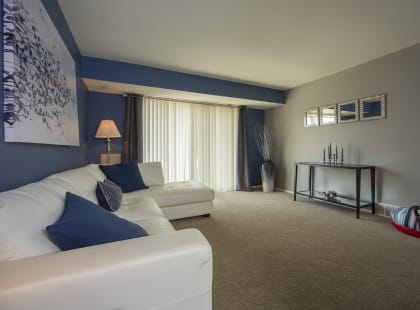 Spacious Living Room at Westwood Village Apartments in Westland, MI