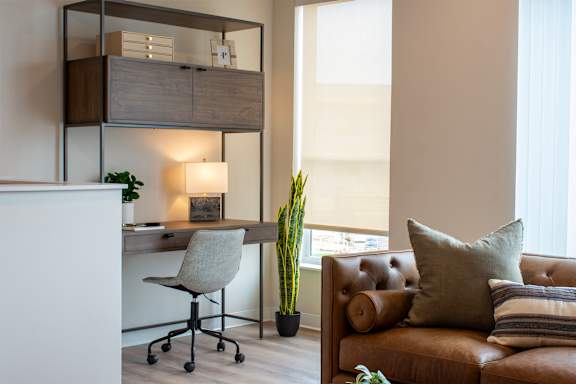 Model Living room at Alta Apartments, Wisconsin 53186