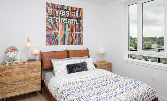Arc Central Apartments Model Bedroom with Window