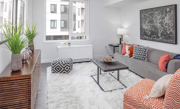 Arc Central Apartments Model Living Room and Window