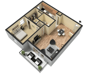 Piedmont Floor Plan at The Indigo, Atlanta, GA, 30345