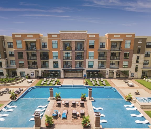 Aerial Pool View at The Royale at CityPlace, Overland Park