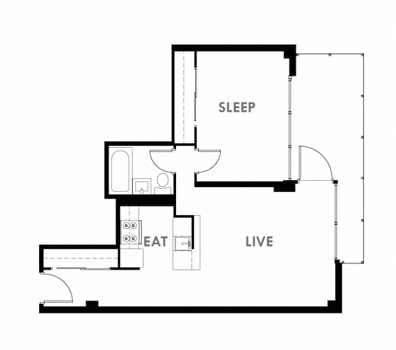 The Edge One Bedroom Floor Plan