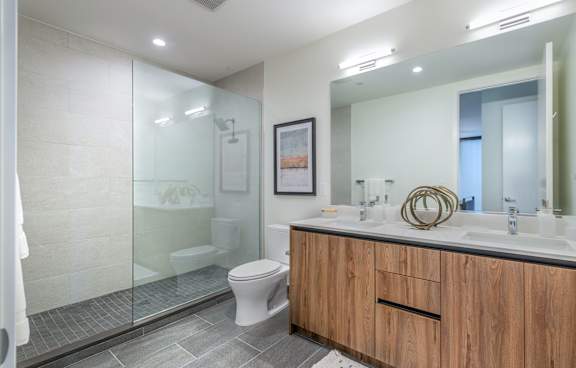 Modern Bathroom at Eastline Residences Apartments, Dallas, TX