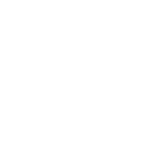 a white and black logo on a black background