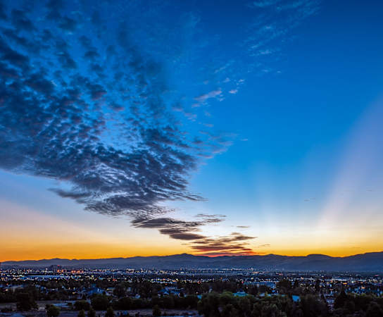 a sunset over the city at Lumina at Spanish Springs, Nevada, 89436