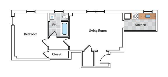 Floor Plan 1 Bedroom 02 Tier