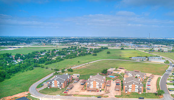 an aerial view of apartment complex