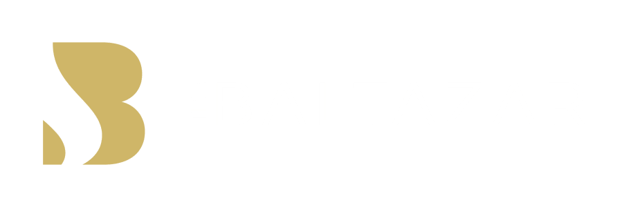 a logo of the letter b in a negative space