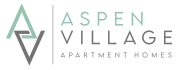 a green background with the words aspen village apartment homes on it