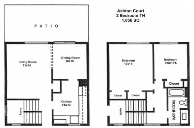  Floor Plan 2 Bedroom TH