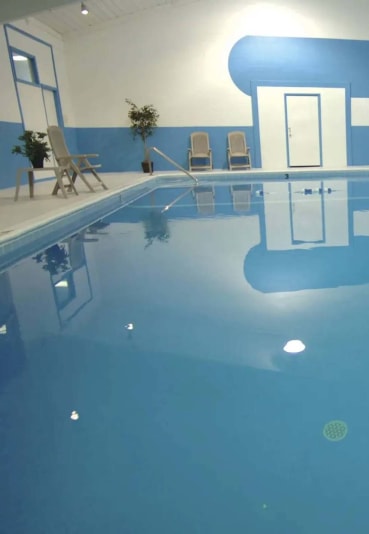 the pool is clean and ready for us to use