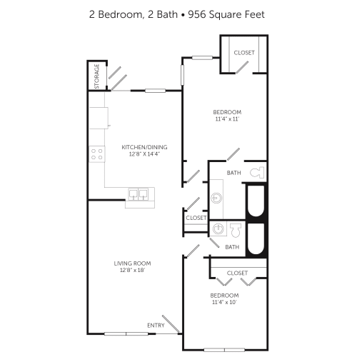 Floor Plan  2 BR- B