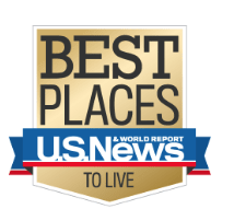 A logo for Best Places to Live from U.S. News.