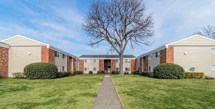 our apartments are located in a quiet neighborhood with a sidewalk