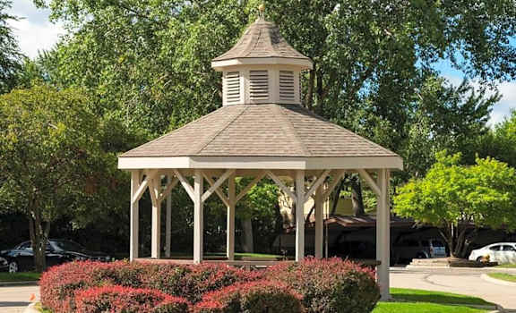 a gazebo with a tower on top of it