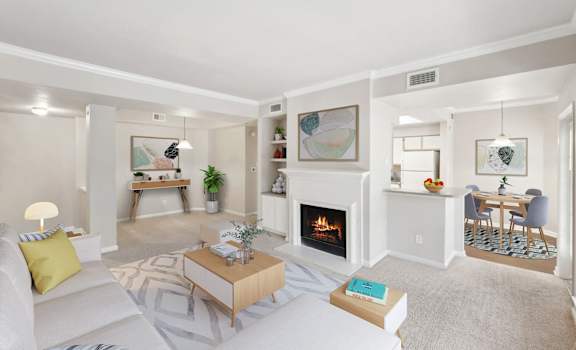 Living Area With Kitchen at Sedona Springs, Austin, TX, 78749