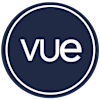 A black circle with the word "vue" in white.