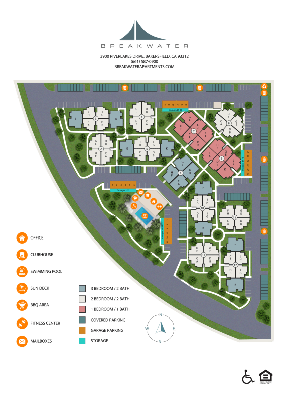 Floor Plans of Breakwater Apartments in Bakersfield, CA