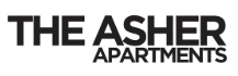 The image shows a logo for "The Asher Apartments".