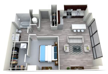 One Bedroom One Bath A  at The Grand, Kansas City