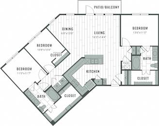C1 Floor Plan at Bridge at Henley, Texas, 78741