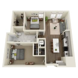 Floor Plan  Bartlett Floor Plan at Dillard Apartments, Fargo, North Dakota 58102