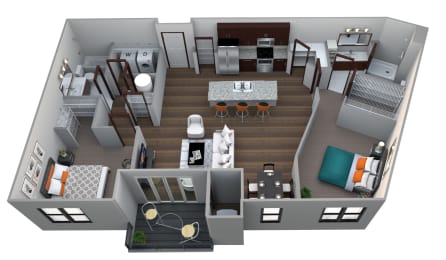 Floor Plan  Valley C4B floor plan at 360 at Jordan West best new apartments West Des Moines IA 50266
