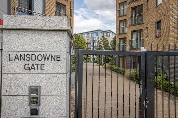 the gate to the lansdowne gate gate     is closed