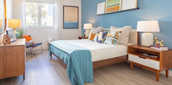 Comfortable Bedroom With Large Window at Chandler Apartments in North Hollywood, North Hollywood, 91601