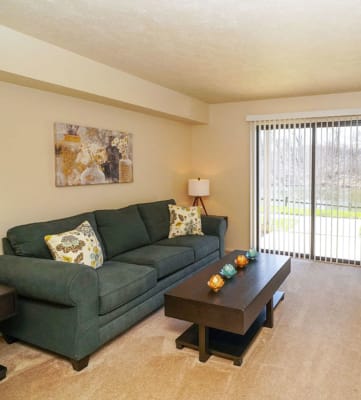 Spacious Living Room Opens to Private Patio