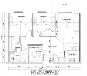  Floor Plan 2 Bedroom 1 Bath