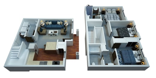  Floor Plan 3 Bedroom / 2 Bathroom Townhome